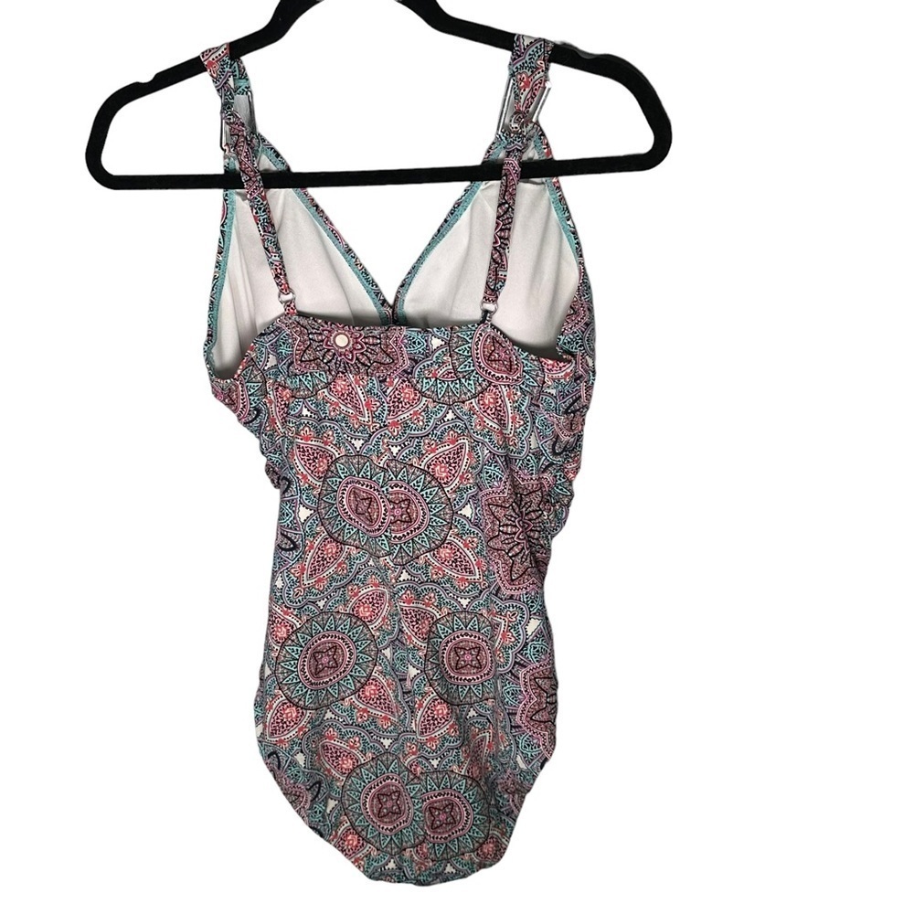 Love Your Assets Spanx Paisley Floral Multicolor Swimsuit Size Large - Picture 2 of 11